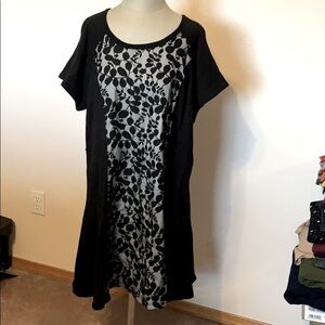 Style & Co. Black and White Floral High Low Dress